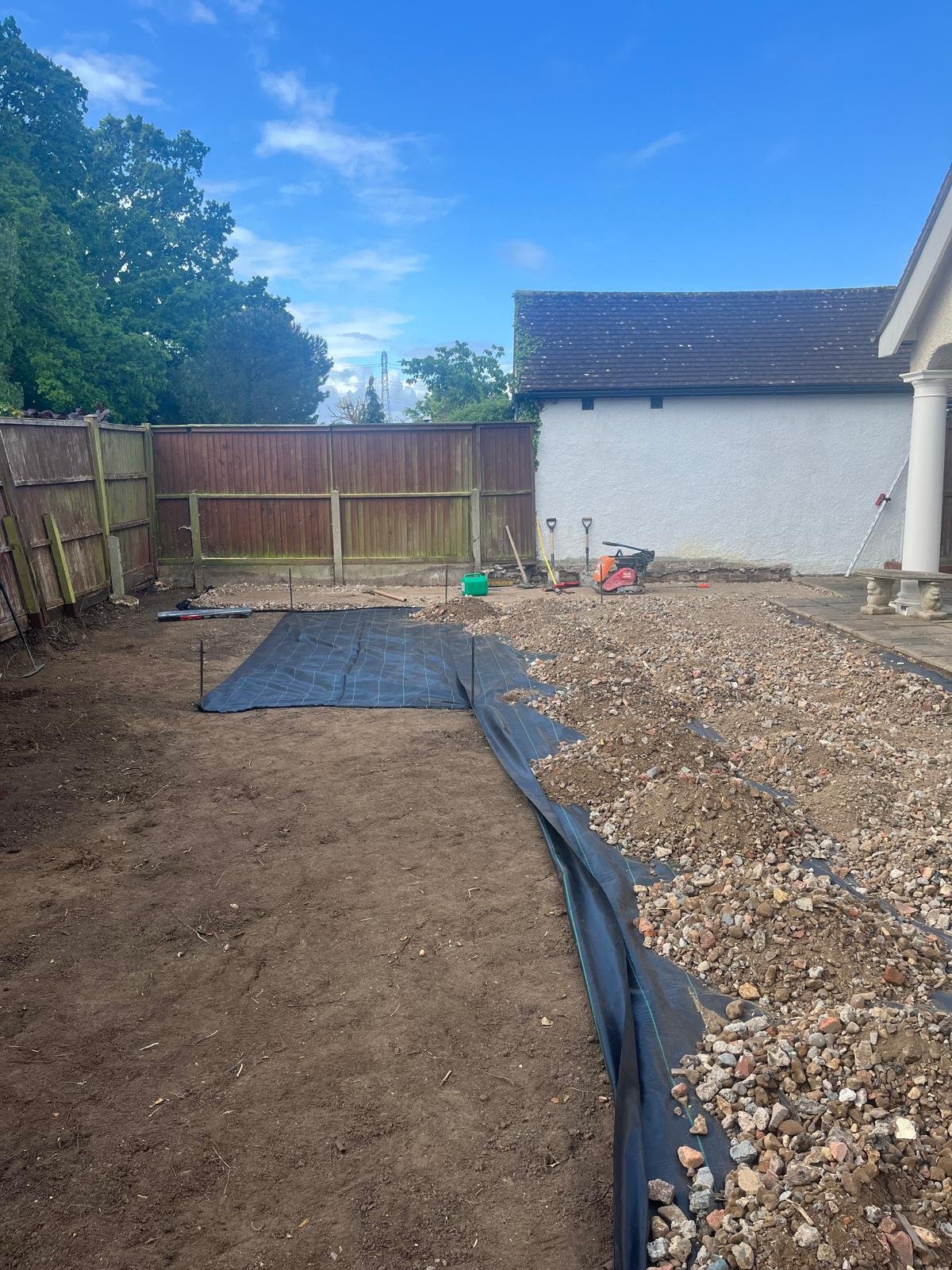 John Ruben Ltd preparing a sub-base and membrane before surfacing in Potters Bar
