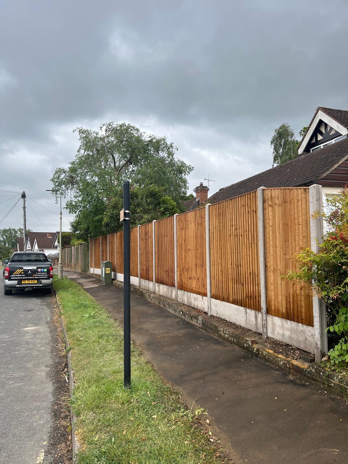 Close board timber fencing installed by John Ruben Ltd in Potters Bar