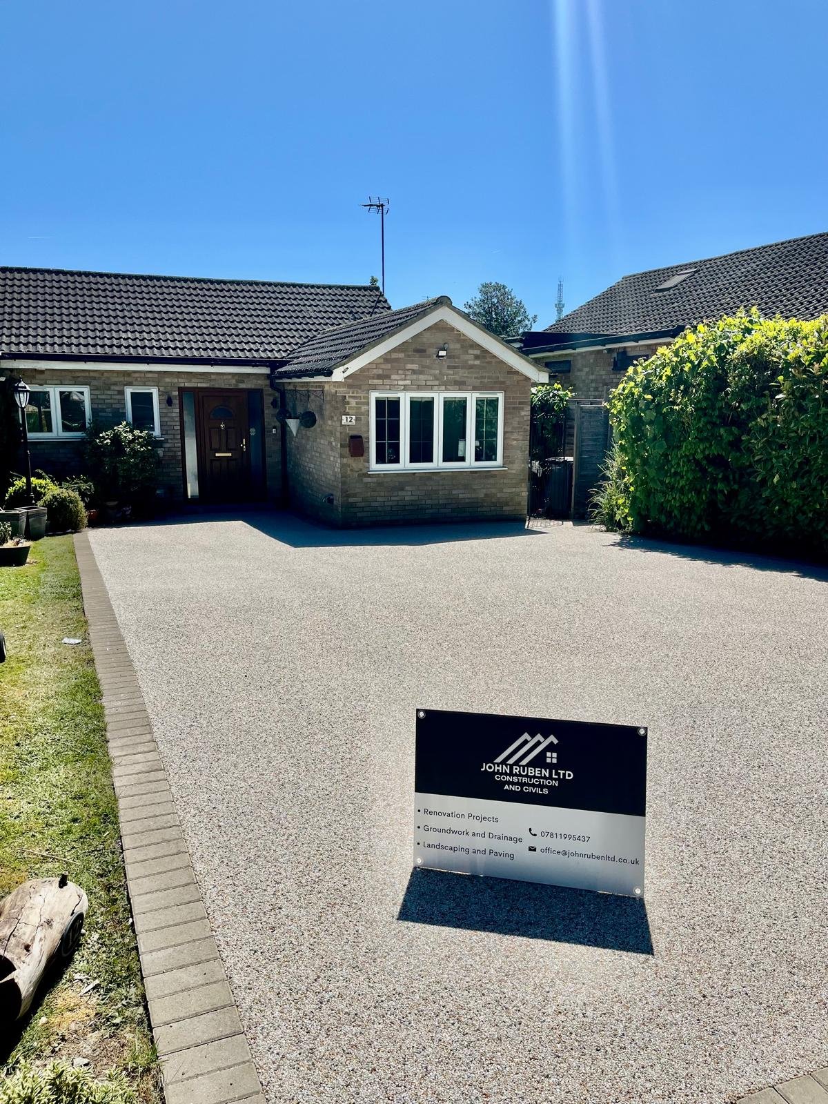 Resin bound driveway installed by John Ruben Ltd in Potters Bar
