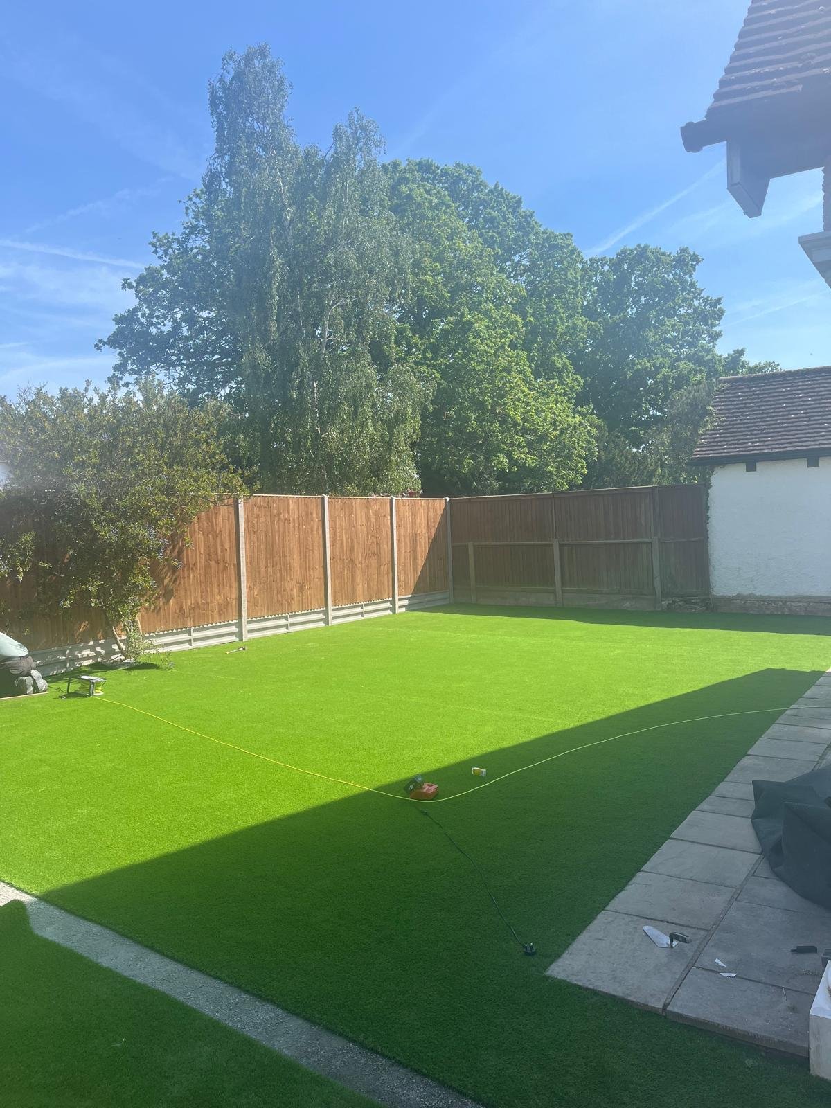 Timber fencing installation in progress by John Ruben Ltd in Potters Bar