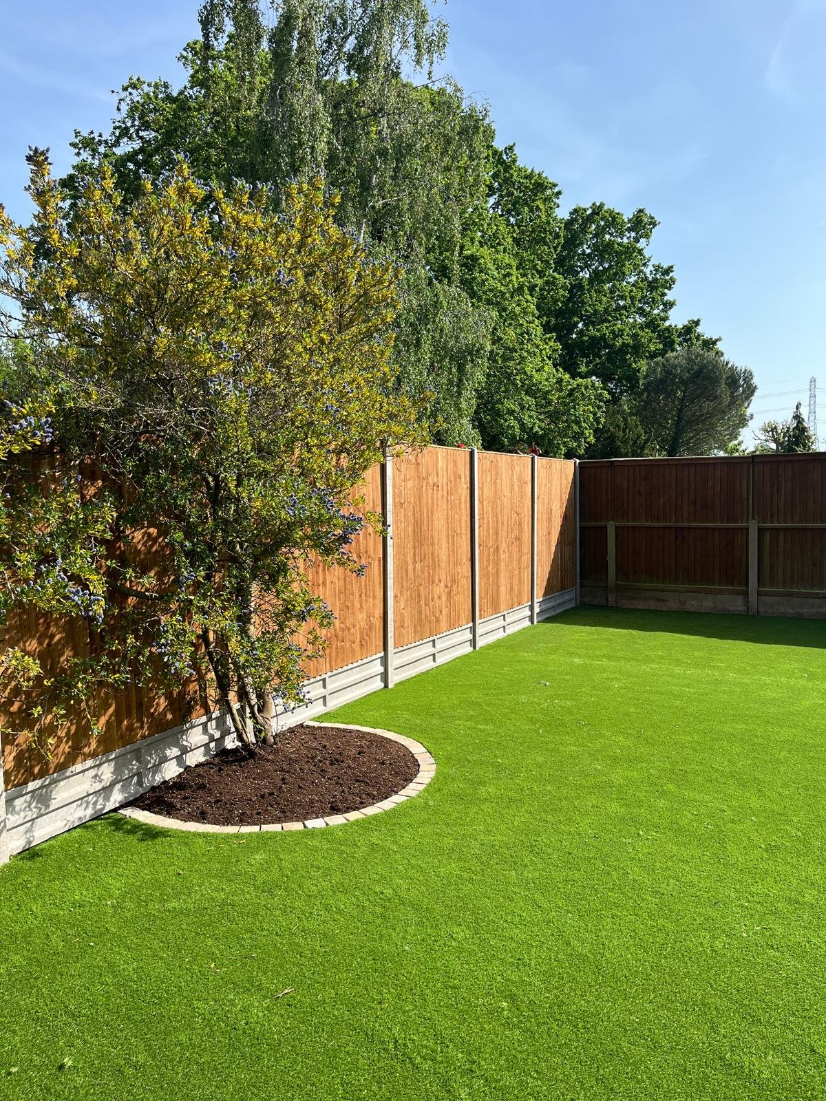 Artificial grass lawn installed by John Ruben Ltd in Potters Bar