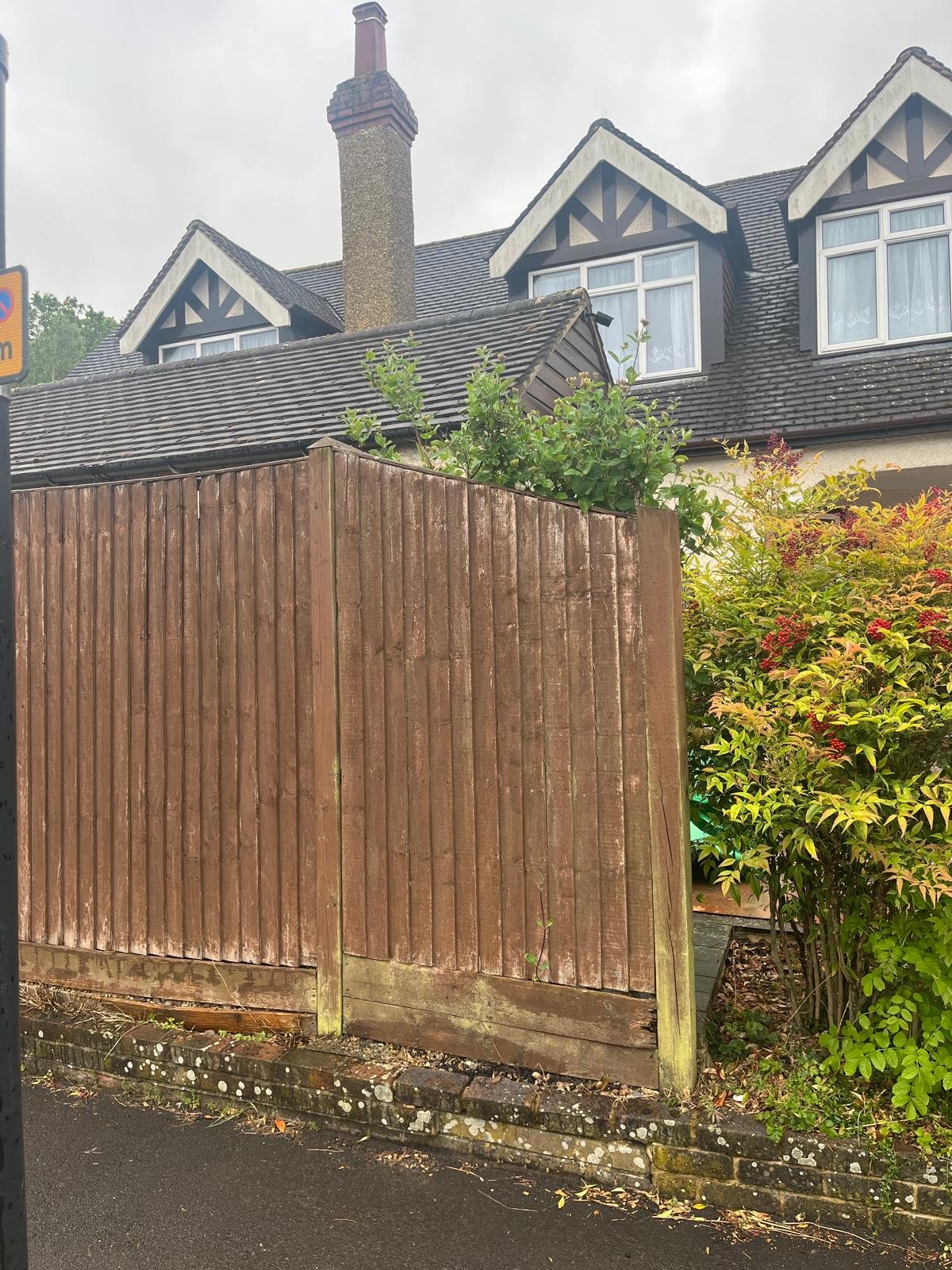 Timber fencing installation in progress by John Ruben Ltd in Potters Bar