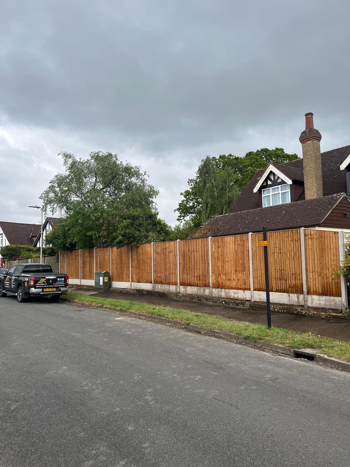 Close board timber fencing installed by John Ruben Ltd in Potters Bar