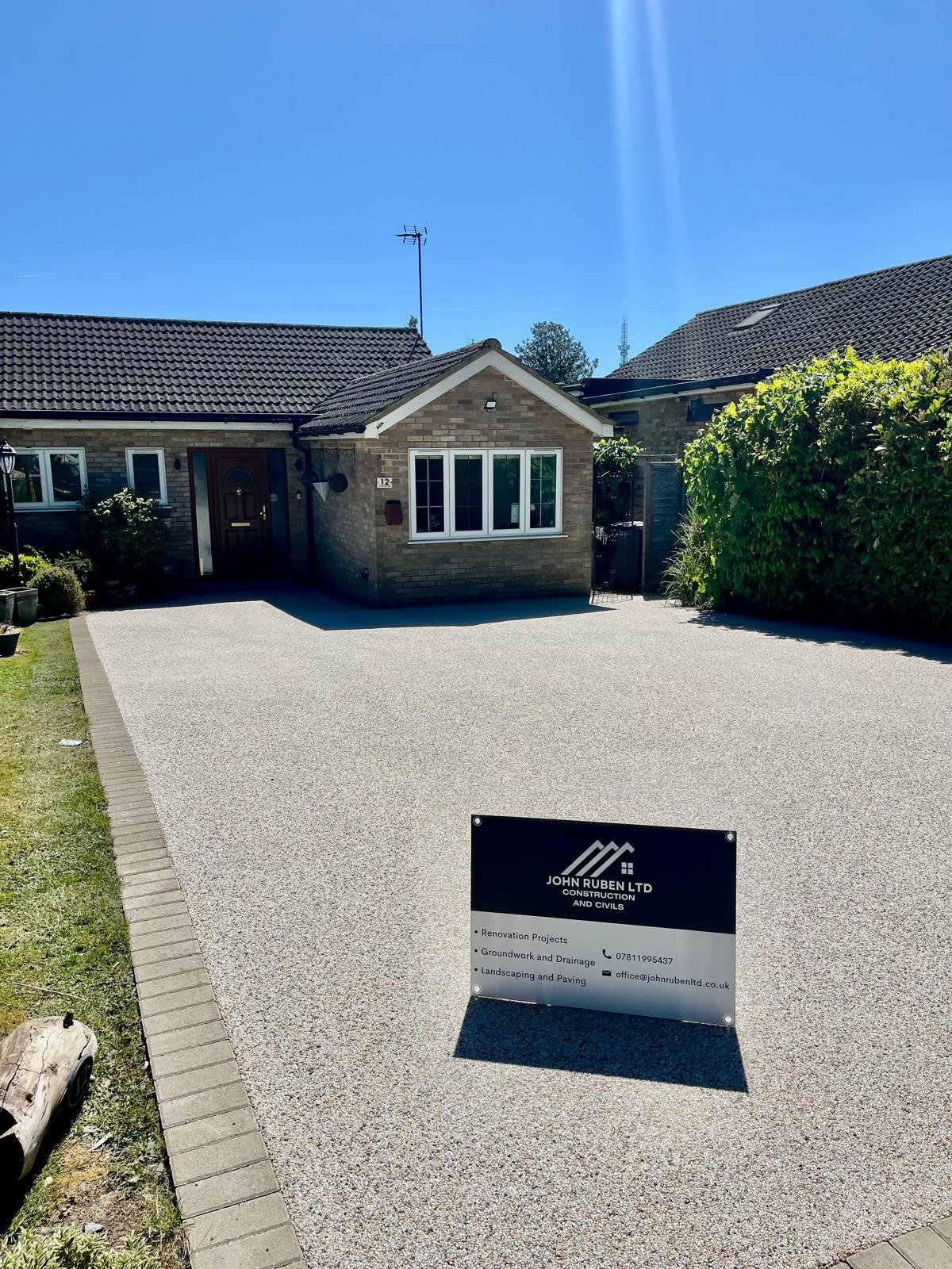 Resin bound driveway installed by John Ruben Ltd in Potters Bar