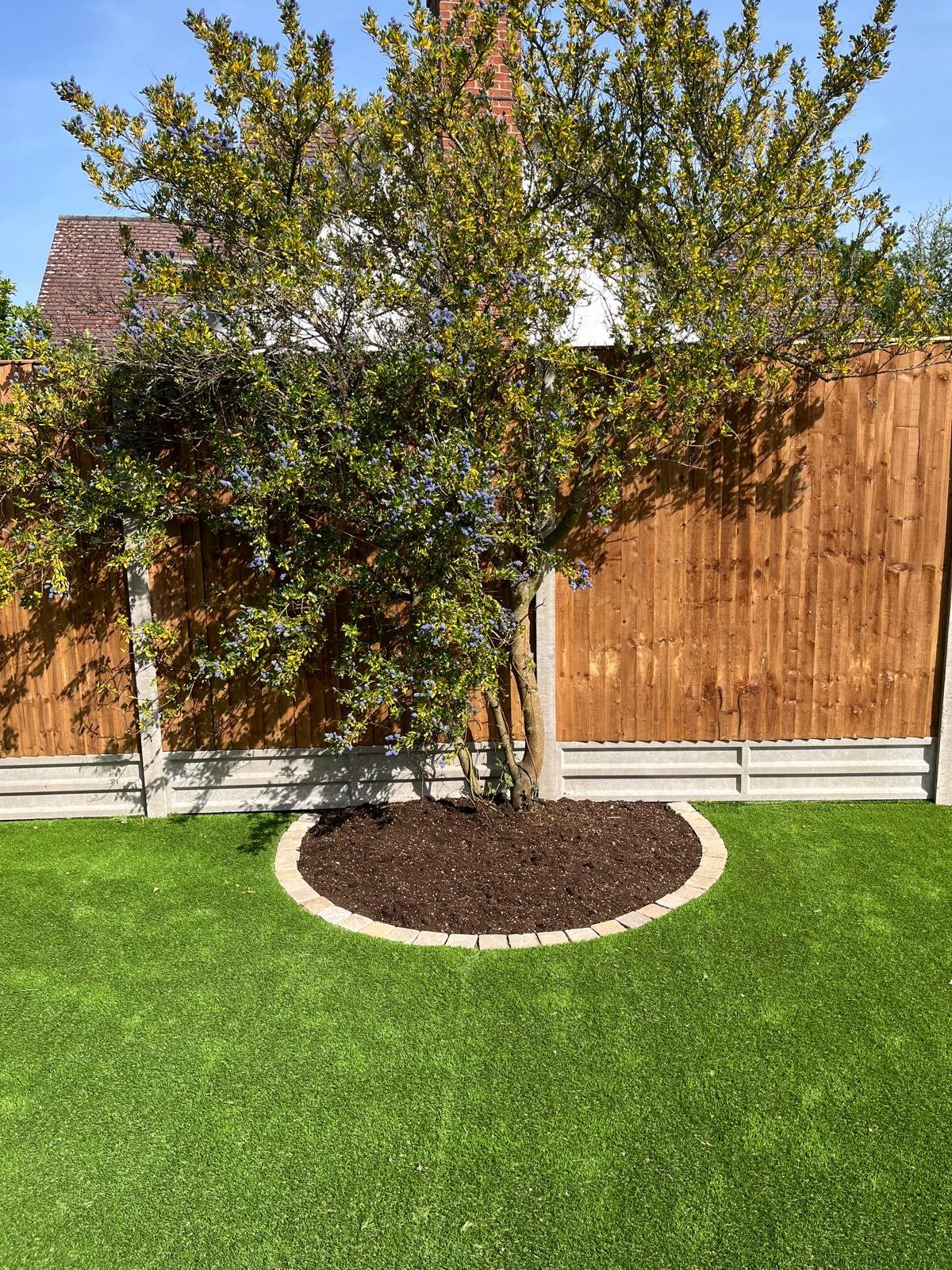 Landscaped garden completed by John Ruben Ltd in Potters Bar