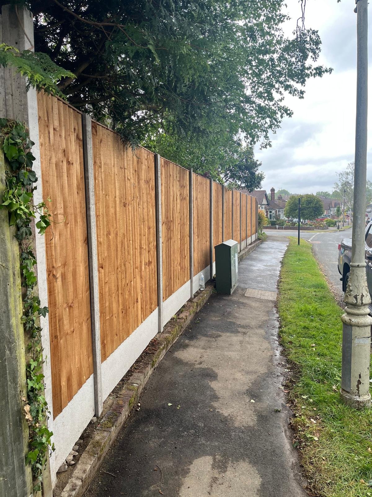 Close board timber fencing installed by John Ruben Ltd in Potters Bar