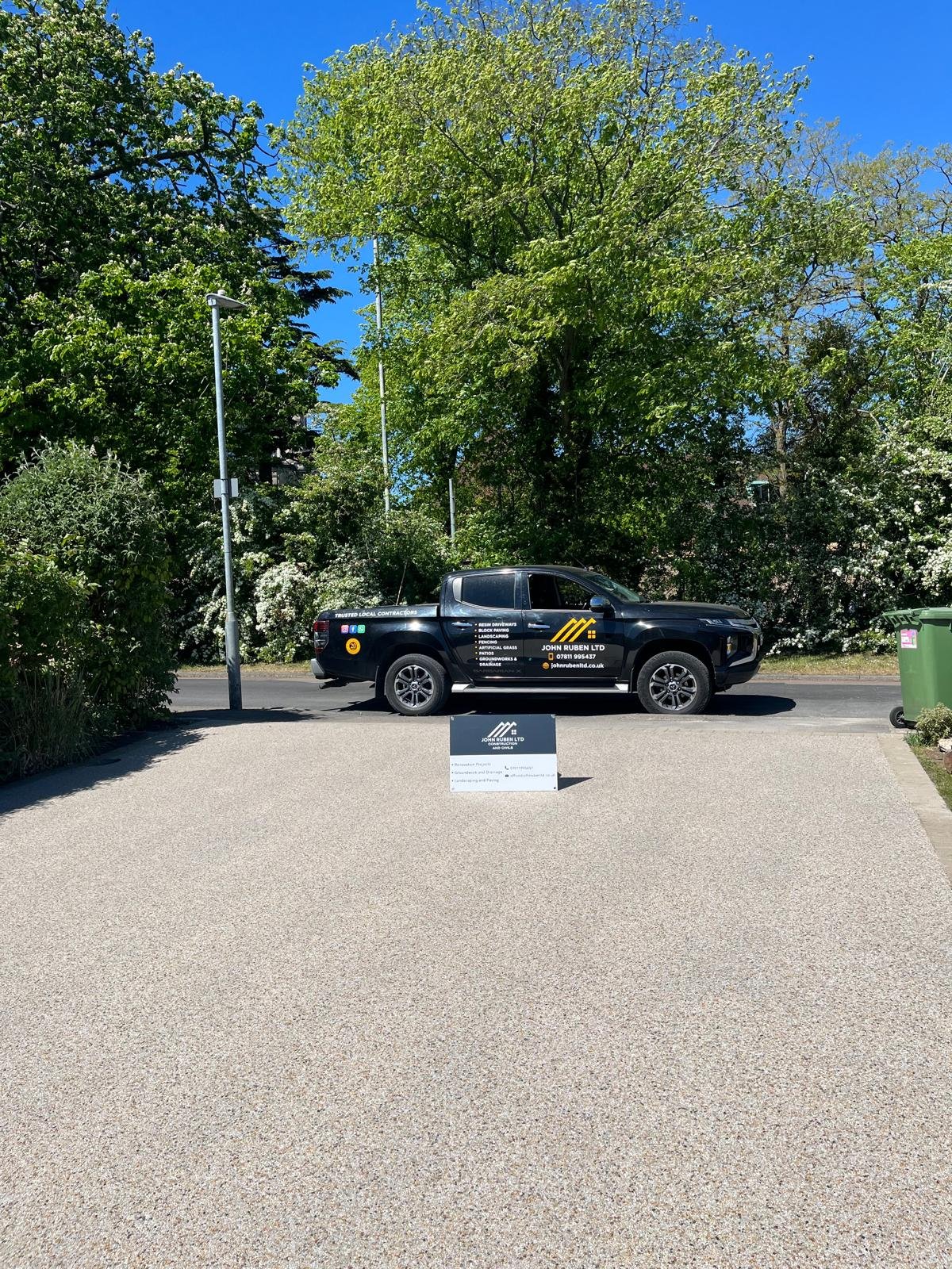 Resin bound driveway installed by John Ruben Ltd in Potters Bar