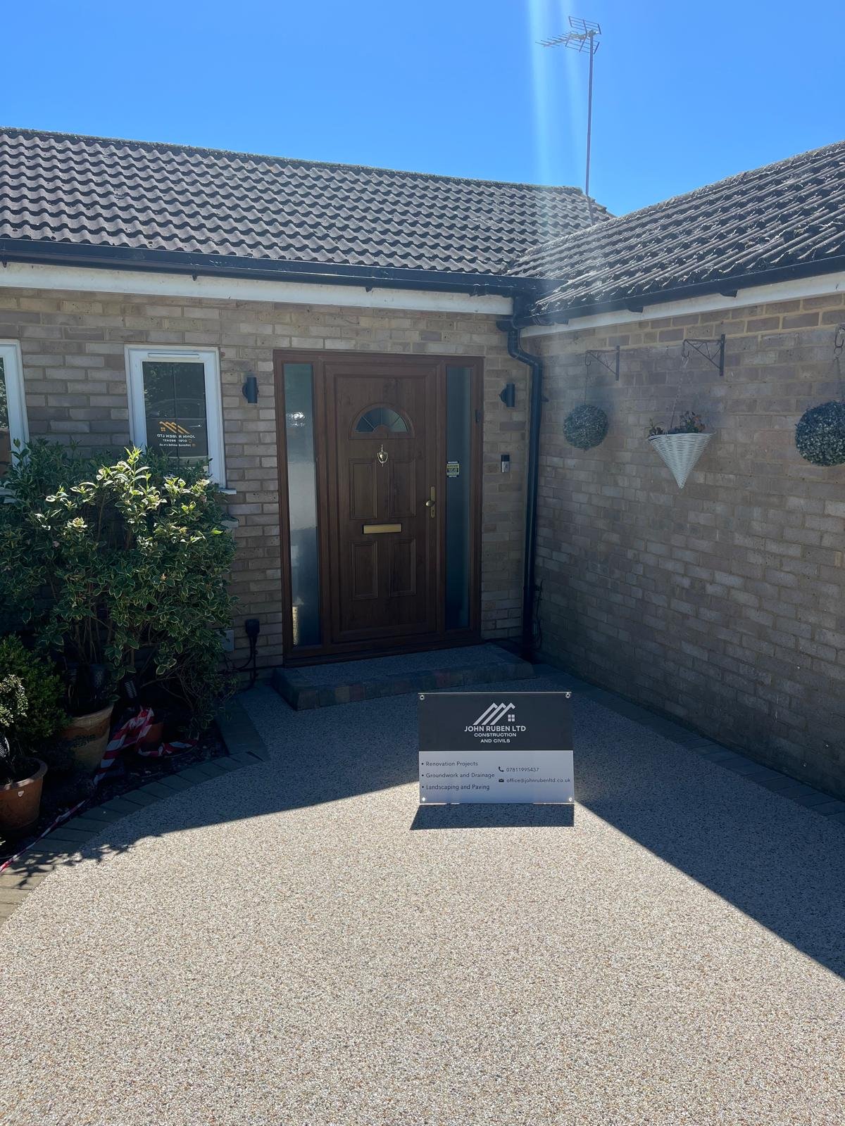 Resin bound driveway installed by John Ruben Ltd in Potters Bar